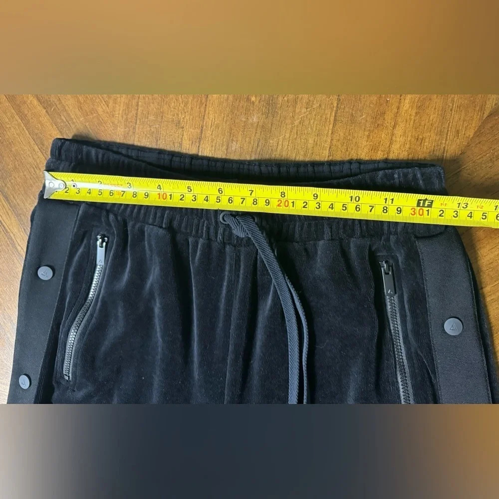 ALALA Pants Liya Wide-Leg Velour Snap-Up Track Black Size XS Made in USA - Picture 6 of 13